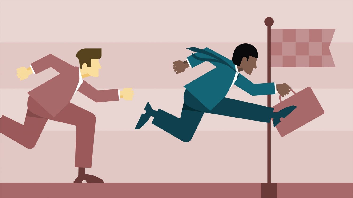 two men running a very competitive race